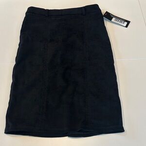 NWT Olivia Grey Black Women's Suede-Look Pencil Skirt